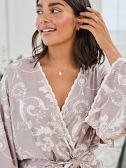 Laura Ashley Mauve Pink Josette Dressing Gown - Image 6 of 7