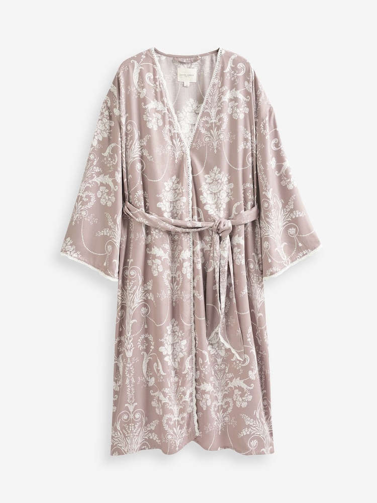 Laura Ashley Mauve Pink Josette Dressing Gown - Image 7 of 7
