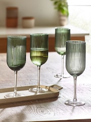 Green Hollis Glassware Wine Glasses - Image 1 of 3