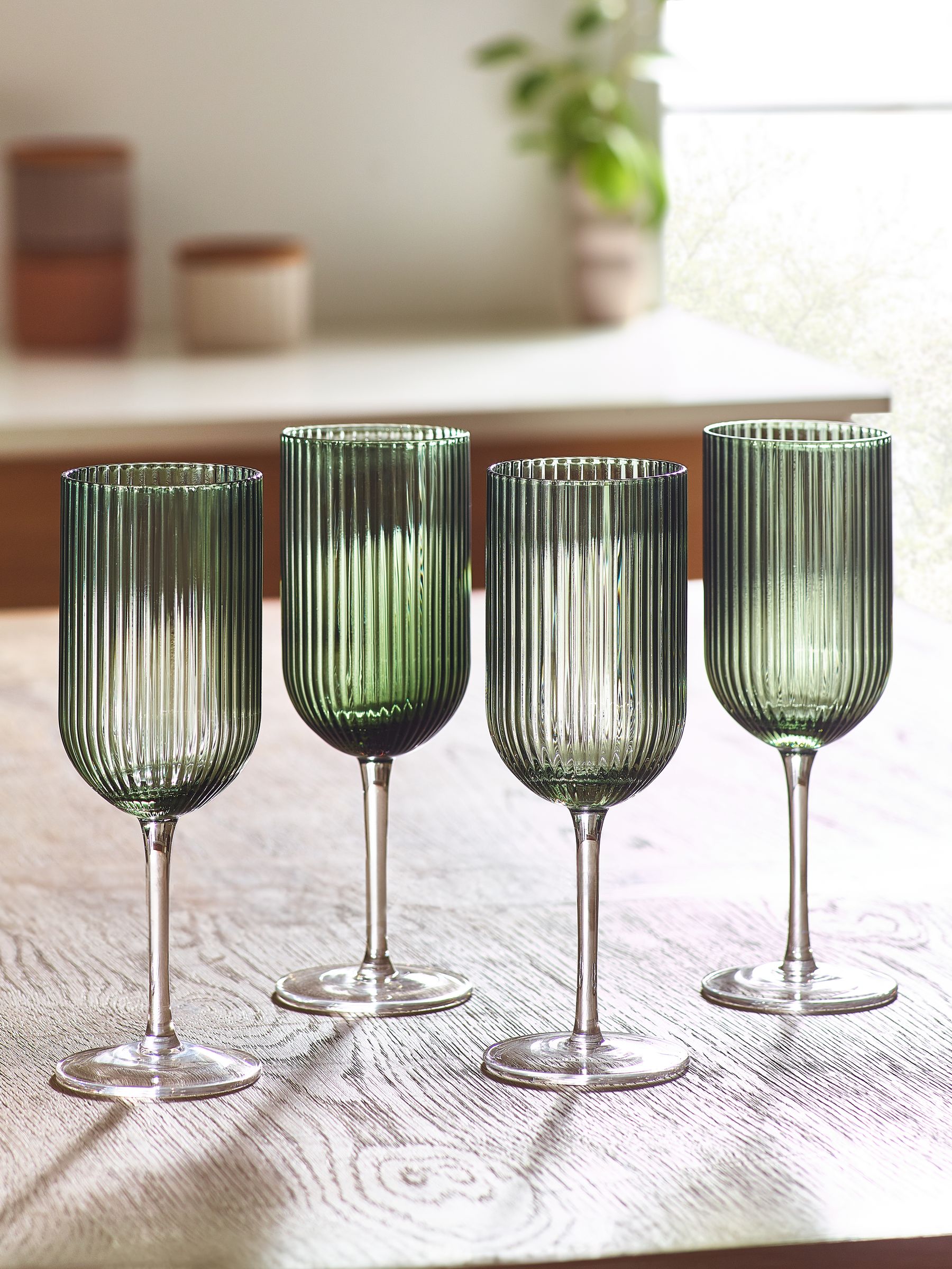 Buy Set of 4 Green Hollis Wine Glasses from the Next UK online shop