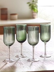 Green Hollis Glassware Wine Glasses - Image 2 of 3