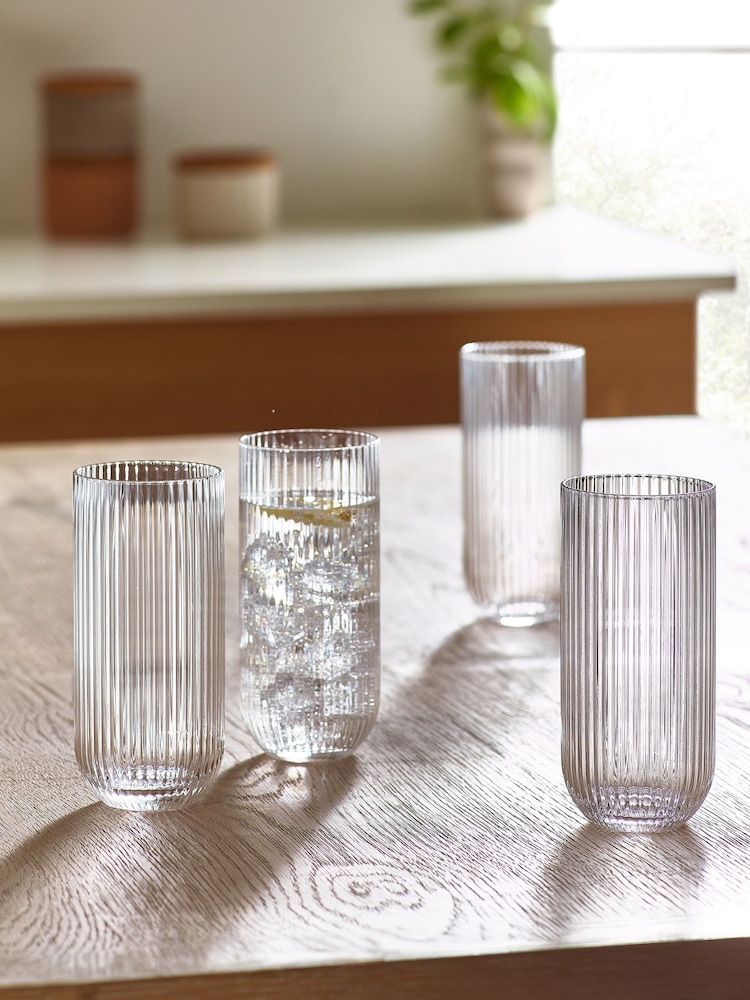 Clear Hollis Set of 4 Tall Tumbler Glasses - Image 1 of 4