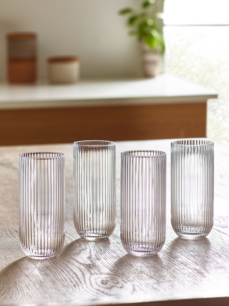 Clear Hollis Set of 4 Tall Tumbler Glasses - Image 2 of 4