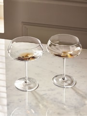 Set of 2 Natural Smoked Kya Champagne Saucers - Image 3 of 5
