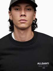 AllSaints Black Underground Crew Jumper - Image 3 of 5