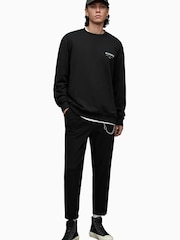 AllSaints Black Underground Crew Jumper - Image 4 of 5