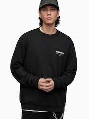 AllSaints Black Underground Crew Jumper - Image 5 of 5