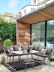 Grey Helsinki Garden 4 Piece Rattan Corner Dining Set - Image 1 of 5