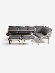 Grey Helsinki Garden 4 Piece Rattan Corner Dining Set - Image 2 of 5