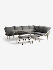 Grey Helsinki Garden 4 Piece Rattan Corner Dining Set - Image 3 of 5