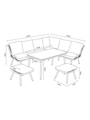 Grey Helsinki Garden 4 Piece Rattan Corner Dining Set - Image 5 of 5