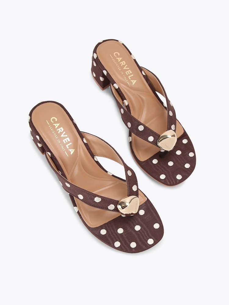 Carvela Brown Sorano Polka  Sandals - Image 4 of 4