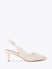 Carvela Cream Positano Lace Sling Low Pumps - Image 1 of 4