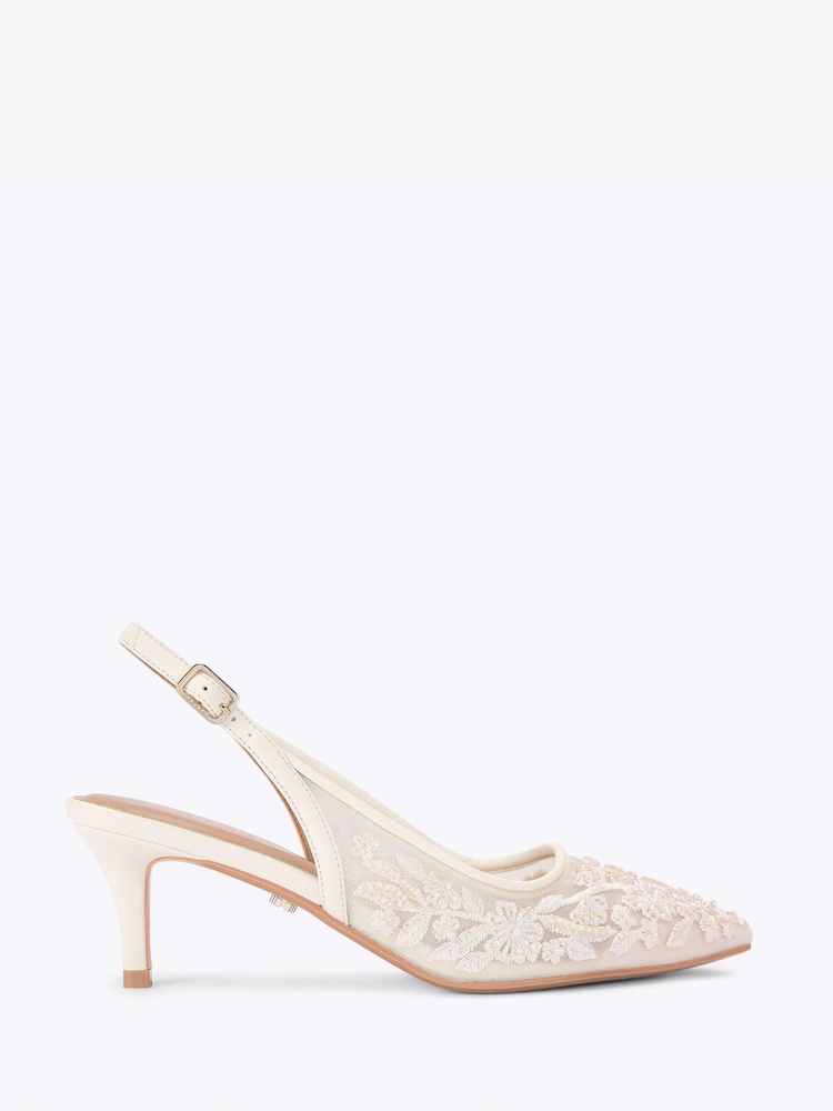 Carvela Cream Positano Lace Sling Low Pumps - Image 1 of 4
