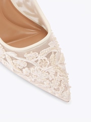 Carvela Cream Positano Lace Sling Low Pumps - Image 3 of 4