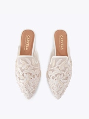 Carvela Cream Evelina Lace Mule Pumps - Image 2 of 4