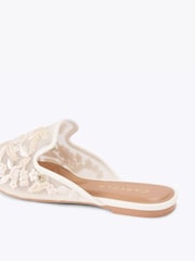 Carvela Cream Evelina Lace Mule Pumps - Image 3 of 4