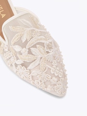 Carvela Cream Evelina Lace Mule Pumps - Image 4 of 4