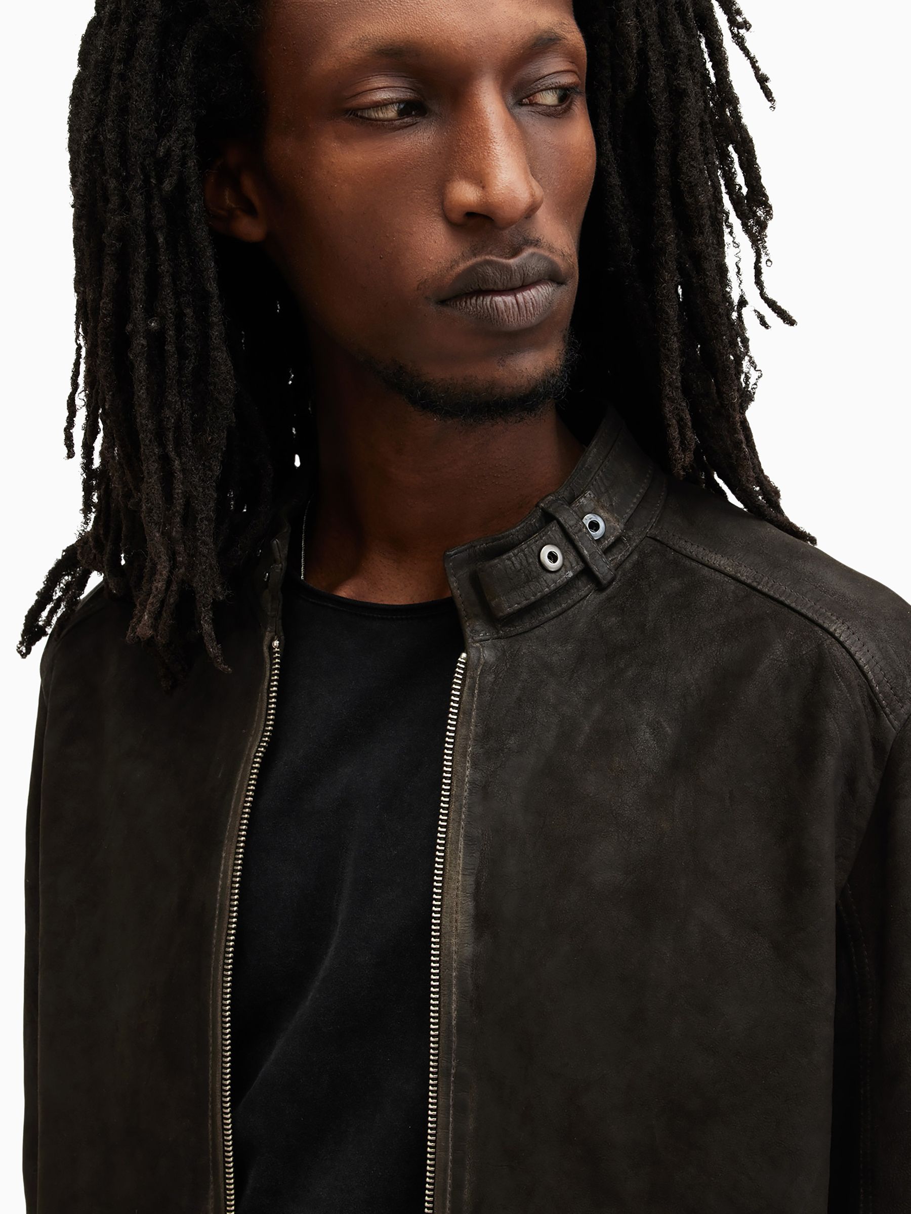 Buy AllSaints Grey Suede Cora Jacket from the Next UK online shop