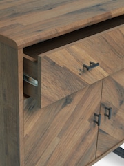 Dark Bronx Chevron Oak Effect Small Small Sideboard - Image 4 of 10