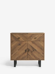 Dark Bronx Chevron Oak Effect Small Small Sideboard - Image 6 of 10