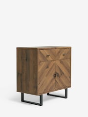 Dark Bronx Chevron Oak Effect Small Small Sideboard - Image 8 of 10