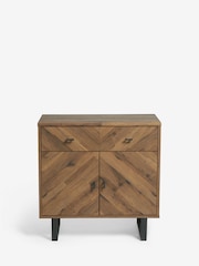 Dark Bronx Chevron Oak Effect Small Small Sideboard - Image 10 of 10