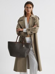 Reiss Chocolate/Tan Dani Bloom Logo Tote Bag - Image 2 of 5