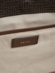 Reiss Chocolate/Tan Dani Bloom Logo Tote Bag - Image 3 of 5