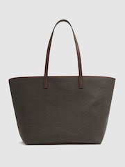 Reiss Chocolate/Tan Dani Bloom Logo Tote Bag - Image 4 of 5