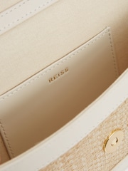 Reiss Natural/Off White Lexi Small Raffia Clutch Bag - Image 4 of 6
