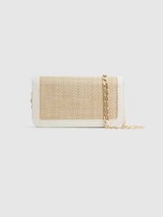 Reiss Natural/Off White Lexi Small Raffia Clutch Bag - Image 5 of 6
