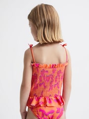 Reiss Orange Print Nelli 4-9 yrs Floral Swimsuit - Image 5 of 7