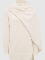 Reiss Cream Layton Shawl Collar Knitted Top - Image 2 of 6