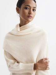 Reiss Cream Layton Shawl Collar Knitted Top - Image 4 of 6