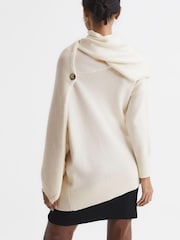 Reiss Cream Layton Shawl Collar Knitted Top - Image 5 of 6