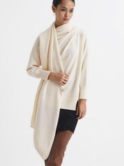 Reiss Cream Layton Shawl Collar Knitted Top - Image 6 of 6