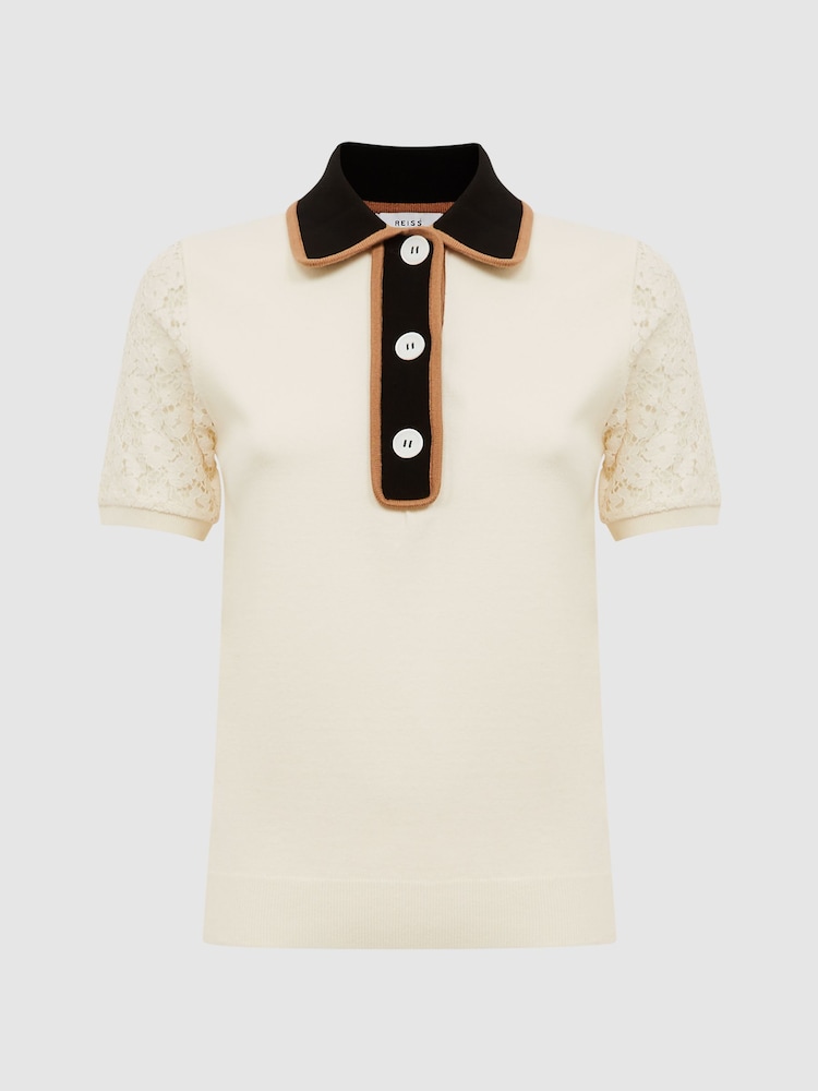 Polo con espalda de encaje Eliza de Reiss - Imagen 2 de 5