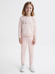 Reiss Soft Pink Maria Junior Sequin Joggers - Image 4 of 6