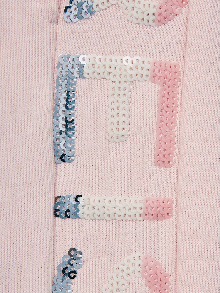 Reiss Soft Pink Maria Junior Sequin Joggers - Image 6 of 6