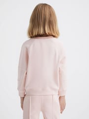 Reiss Soft Pink Bryony Senior Sequin Crew Neck Jumper - Image 5 of 6