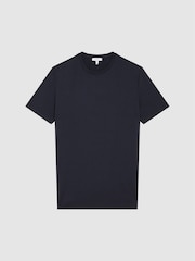 Reiss Navy Denver Mercerised Crew Neck T-Shirt - Image 2 of 6