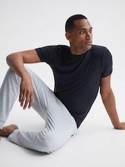 Reiss Navy Denver Mercerised Crew Neck T-Shirt - Image 4 of 6