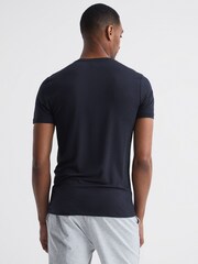 Reiss Navy Denver Mercerised Crew Neck T-Shirt - Image 5 of 6