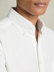 Reiss White Greenwich Soft Wash Button Down Oxford Shirt - Image 1 of 6