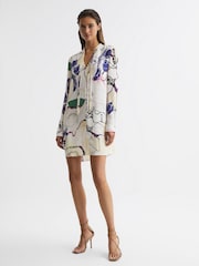 Reiss Ivory Margarite Printed Shift Dress - Image 3 of 5