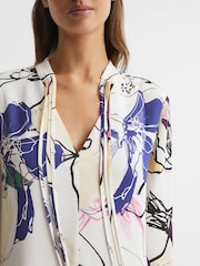 Reiss Ivory Margarite Printed Shift Dress - Image 4 of 5