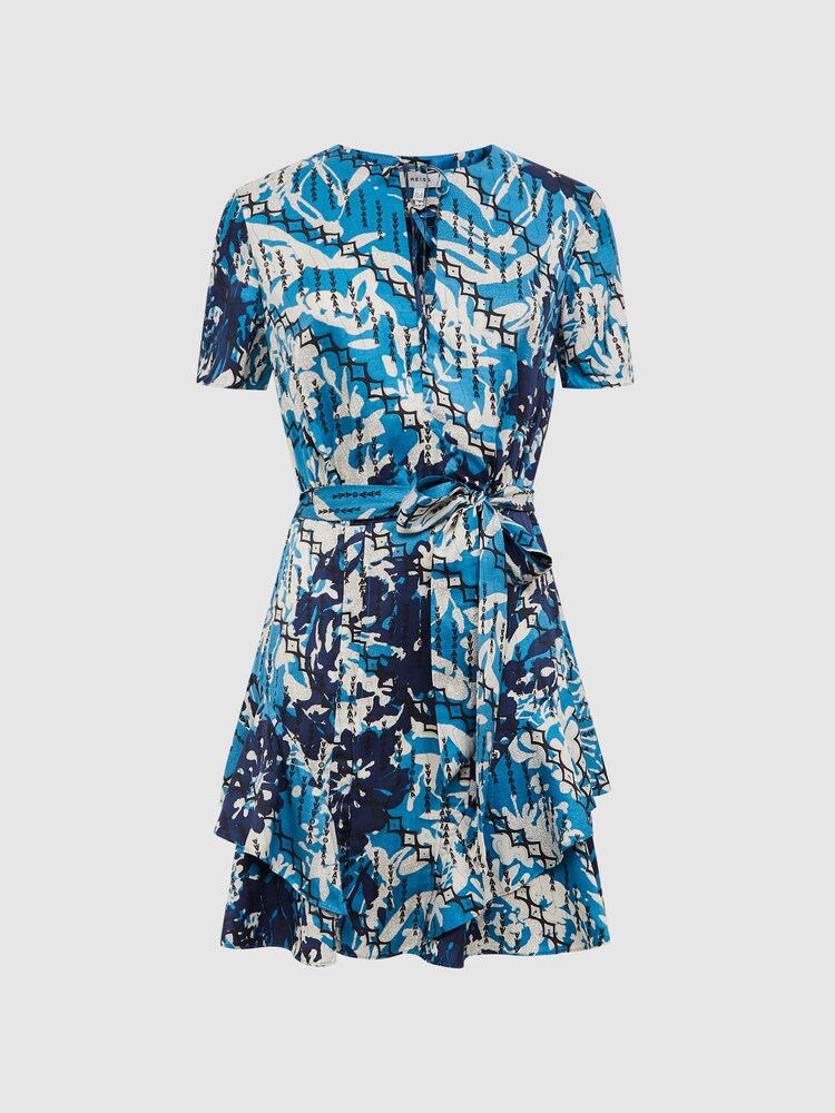 Reiss Blue Posey Ditsy Printed Mini Dress - Image 2 of 7 Reiss Blue Posey Ditsy Printed Mini Dress - Image 2 of 7