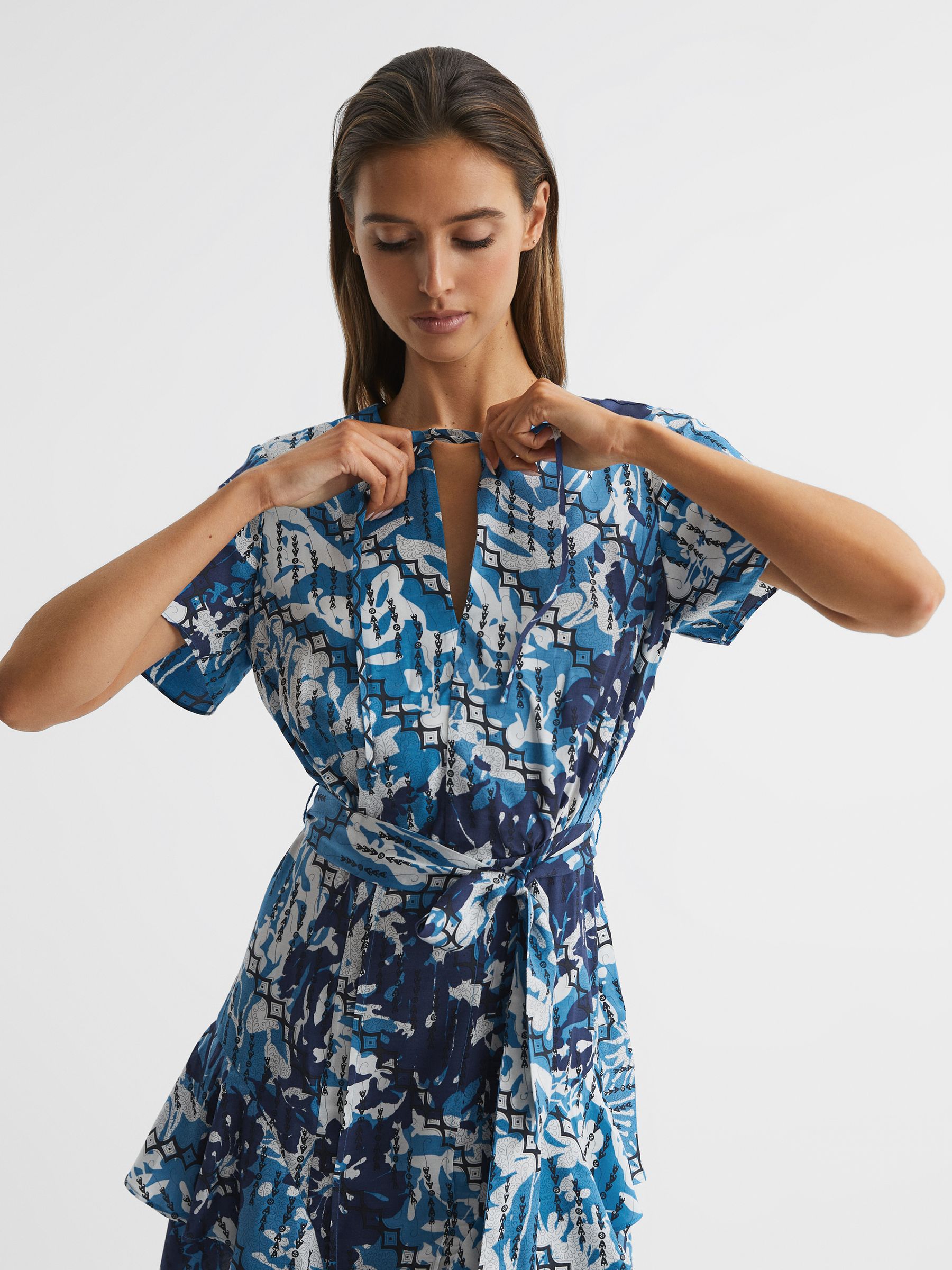 Buy Reiss Blue Posey Ditsy Printed Mini Dress from Next Austria