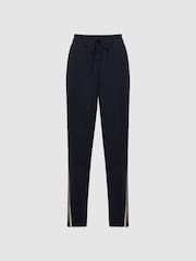 Reiss Navy Odell Taper Petite Tapered Leg Pull-on Trousers - Image 2 of 7
